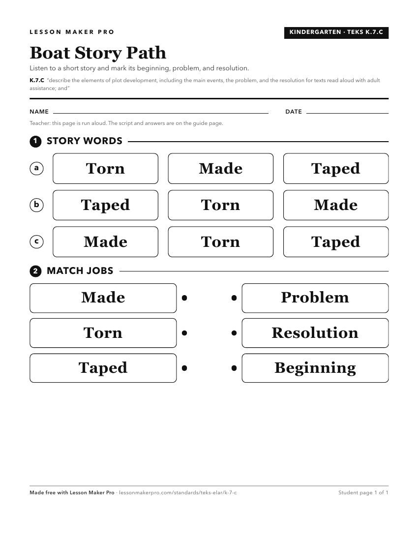 Preview of the K.7.C printable worksheet
