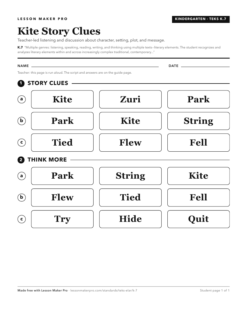 Preview of the K.7 printable worksheet