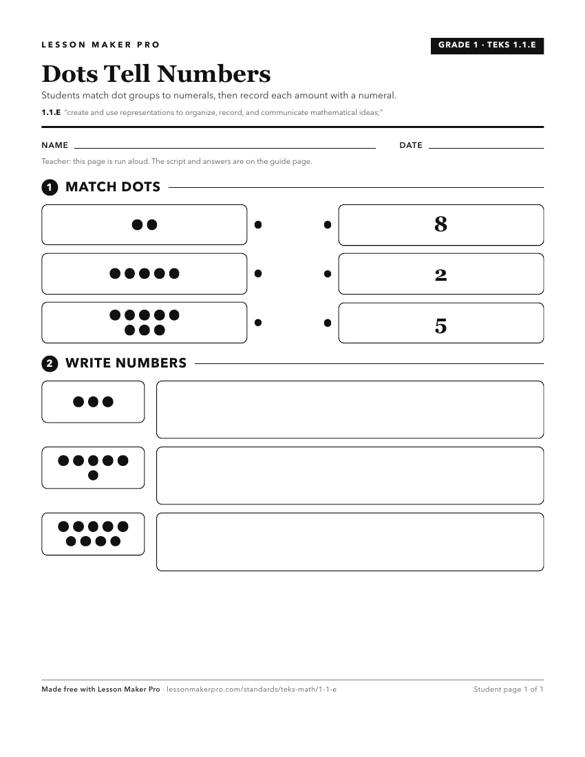 Preview of the 1.1.E printable worksheet