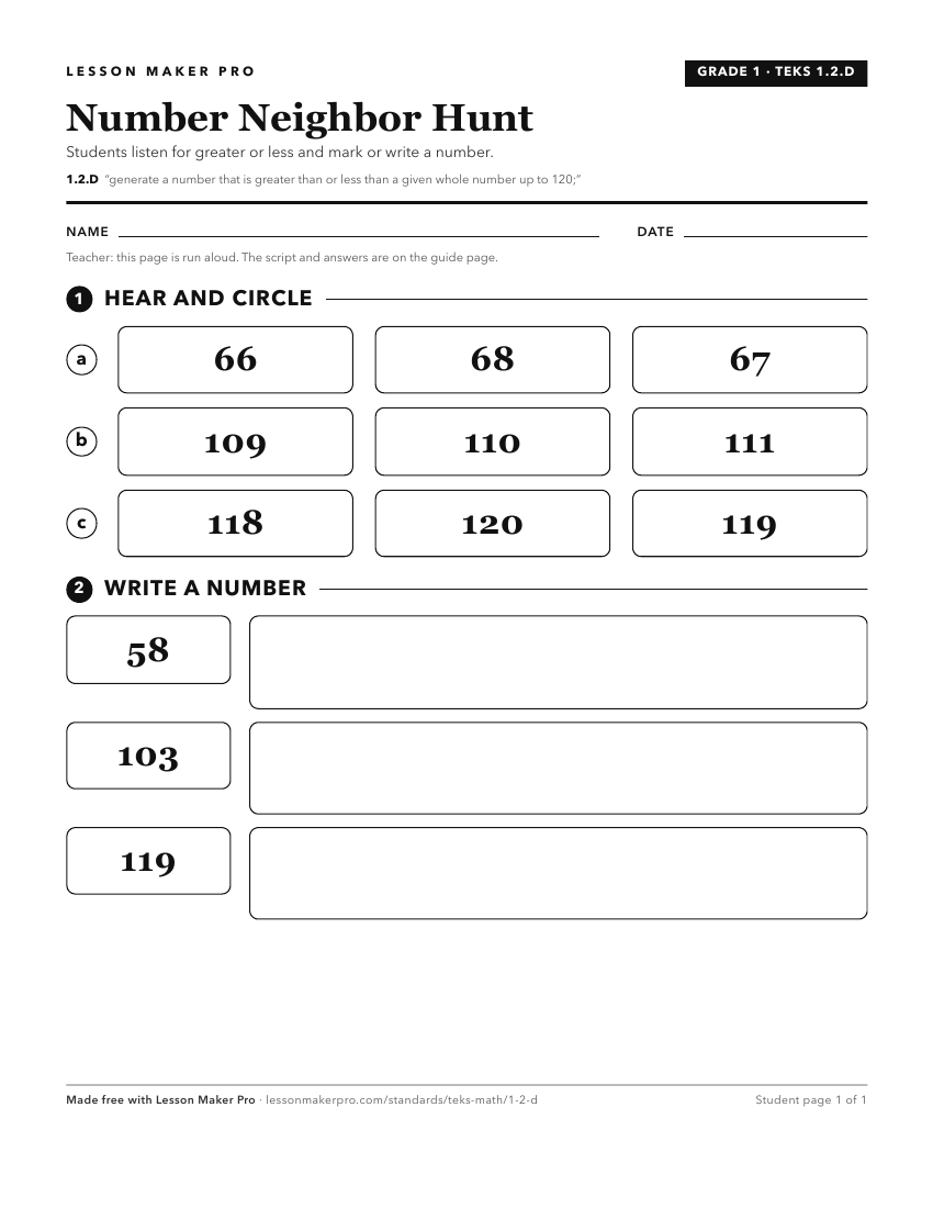 Preview of the 1.2.D printable worksheet
