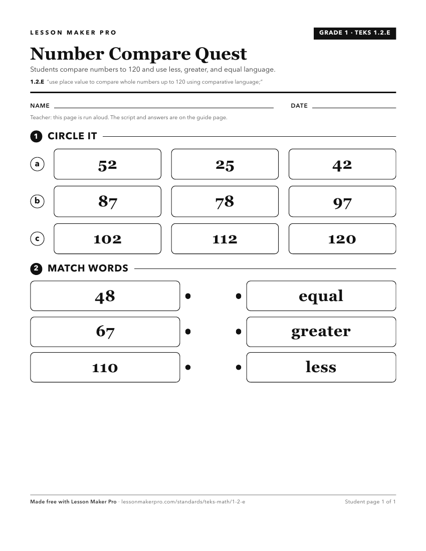 Preview of the 1.2.E printable worksheet