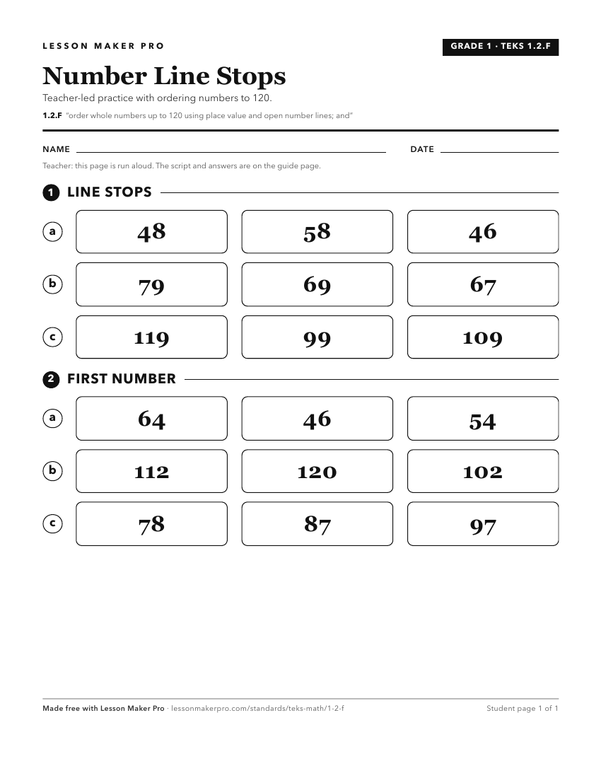 Preview of the 1.2.F printable worksheet