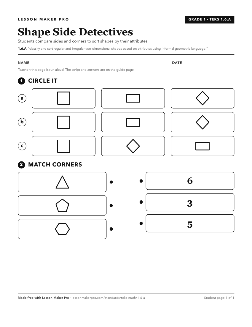 Preview of the 1.6.A printable worksheet