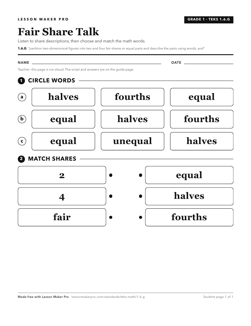 Preview of the 1.6.G printable worksheet