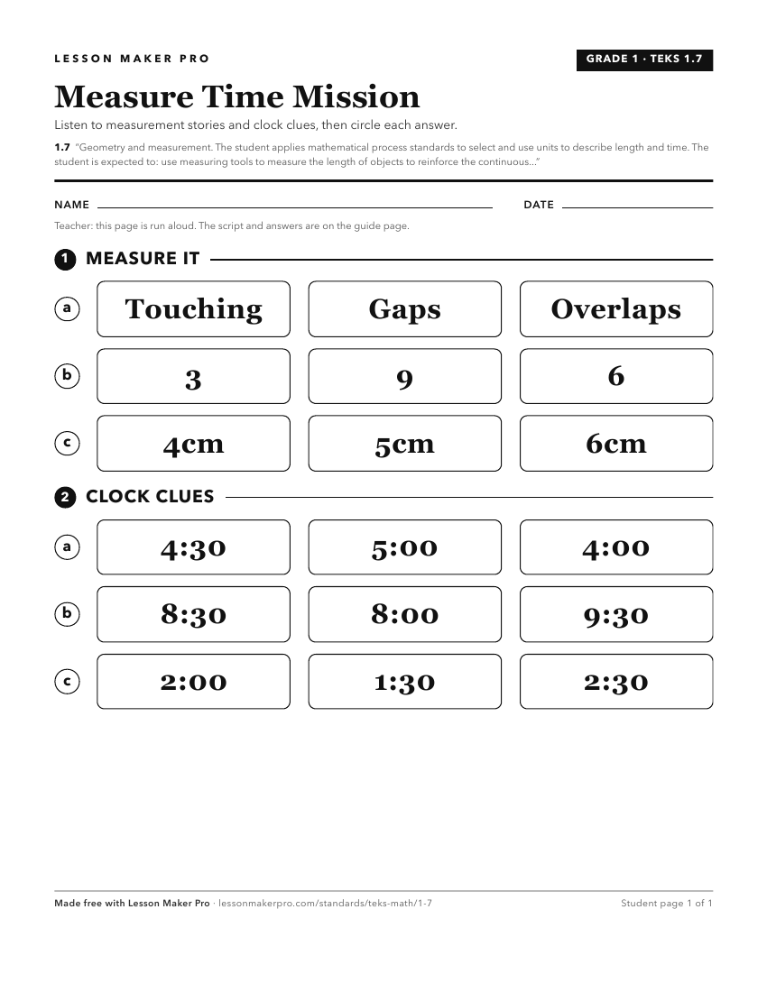 Preview of the 1.7 printable worksheet