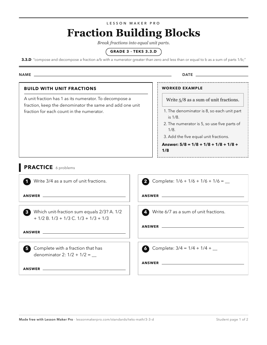 Preview of the 3.3.D printable worksheet