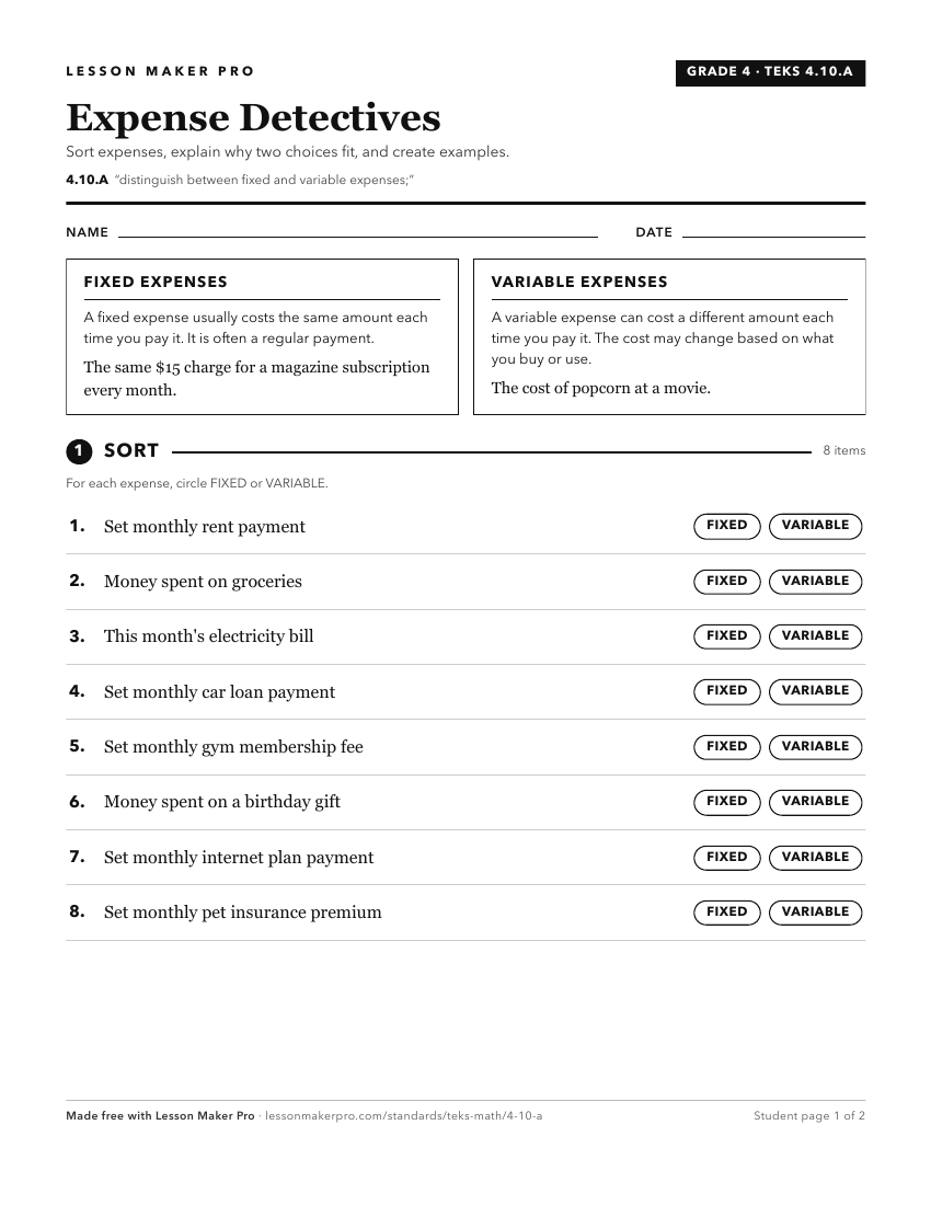 Preview of the 4.10.A printable worksheet