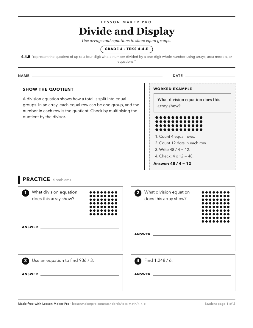Preview of the 4.4.E printable worksheet