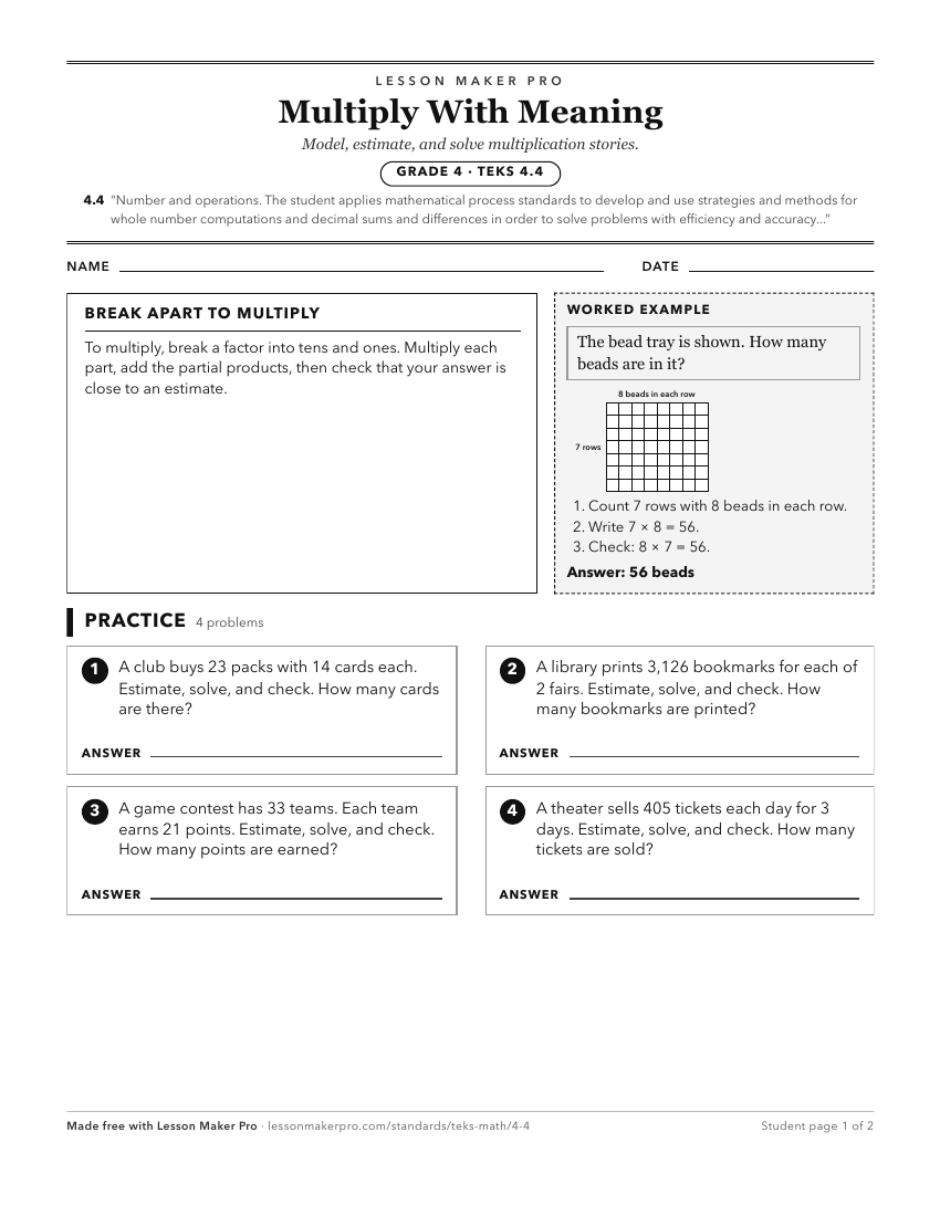 Preview of the 4.4 printable worksheet