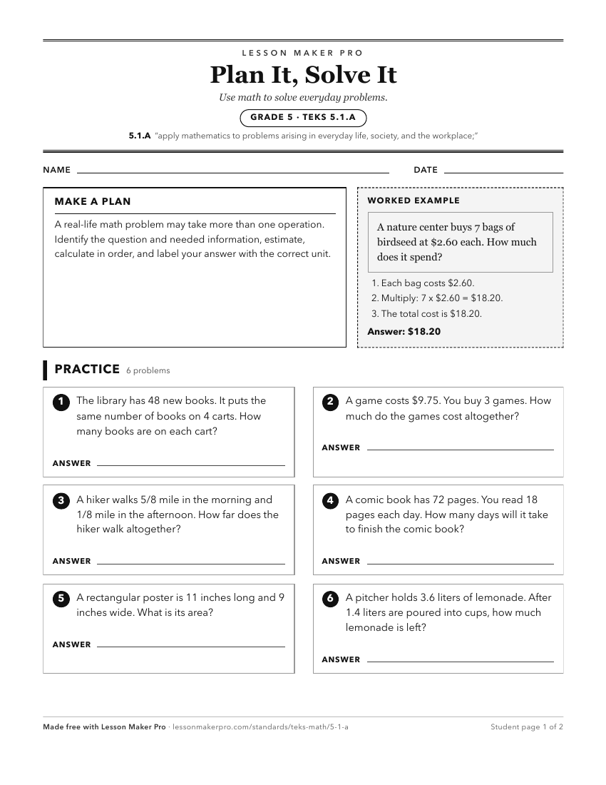 Preview of the 5.1.A printable worksheet