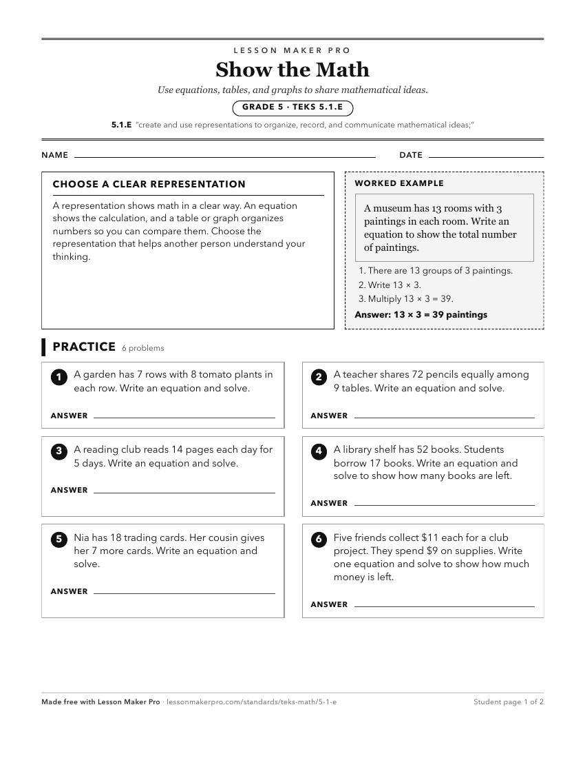 Preview of the 5.1.E printable worksheet