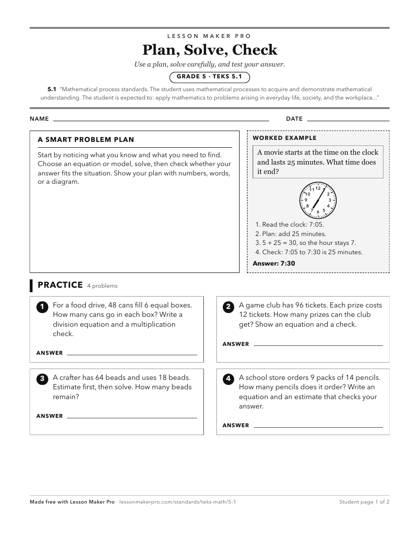 Preview of the 5.1 printable worksheet