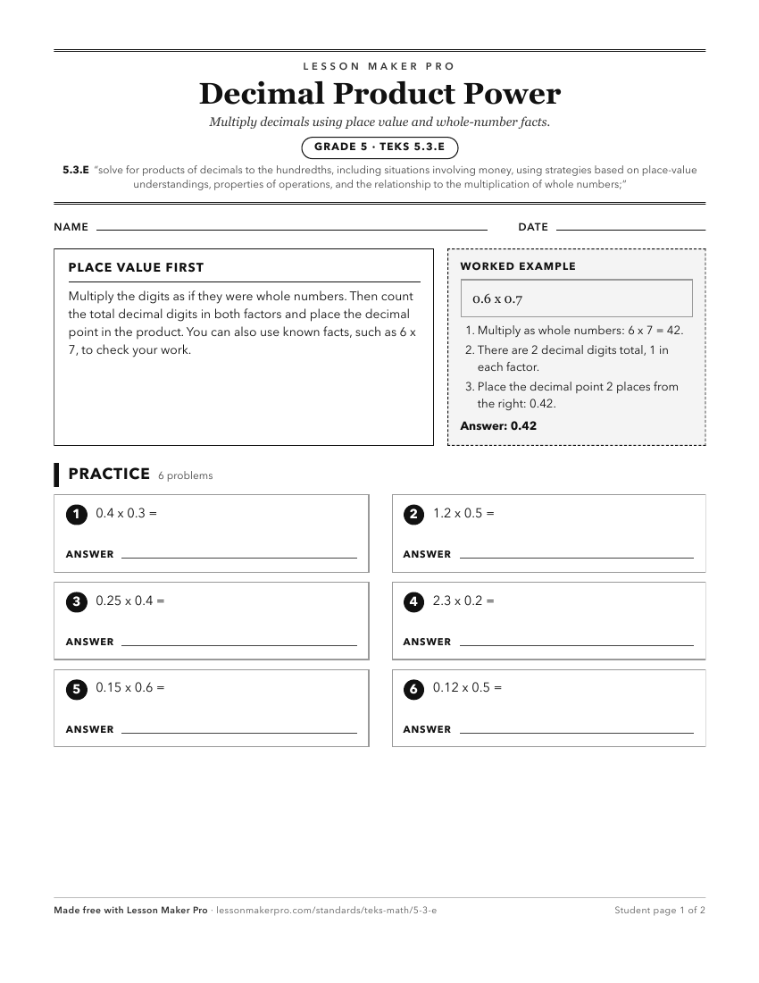 Preview of the 5.3.E printable worksheet