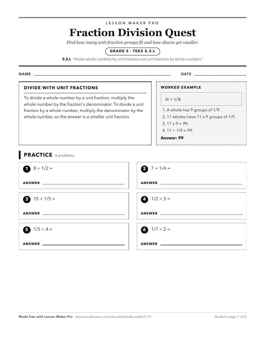 Preview of the 5.3.L printable worksheet
