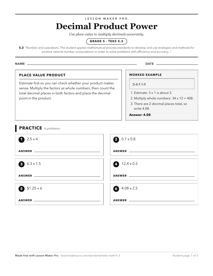 Preview of the 5.3 printable worksheet