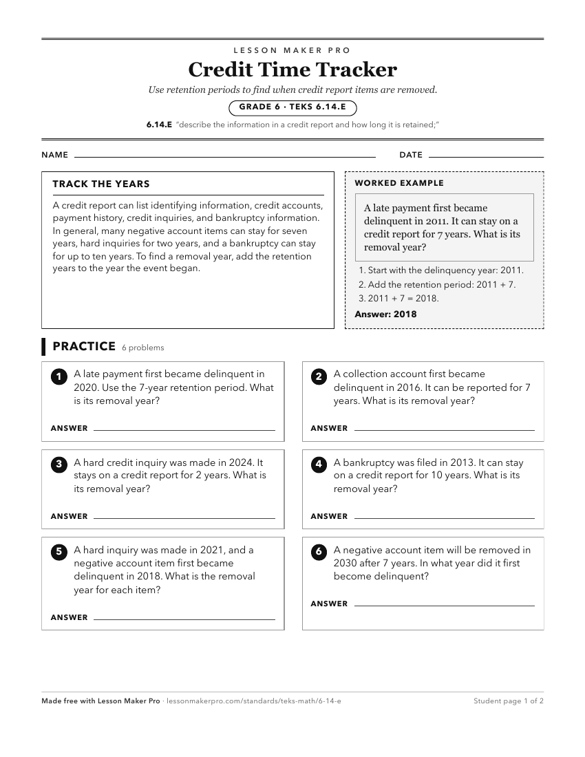 Preview of the 6.14.E printable worksheet