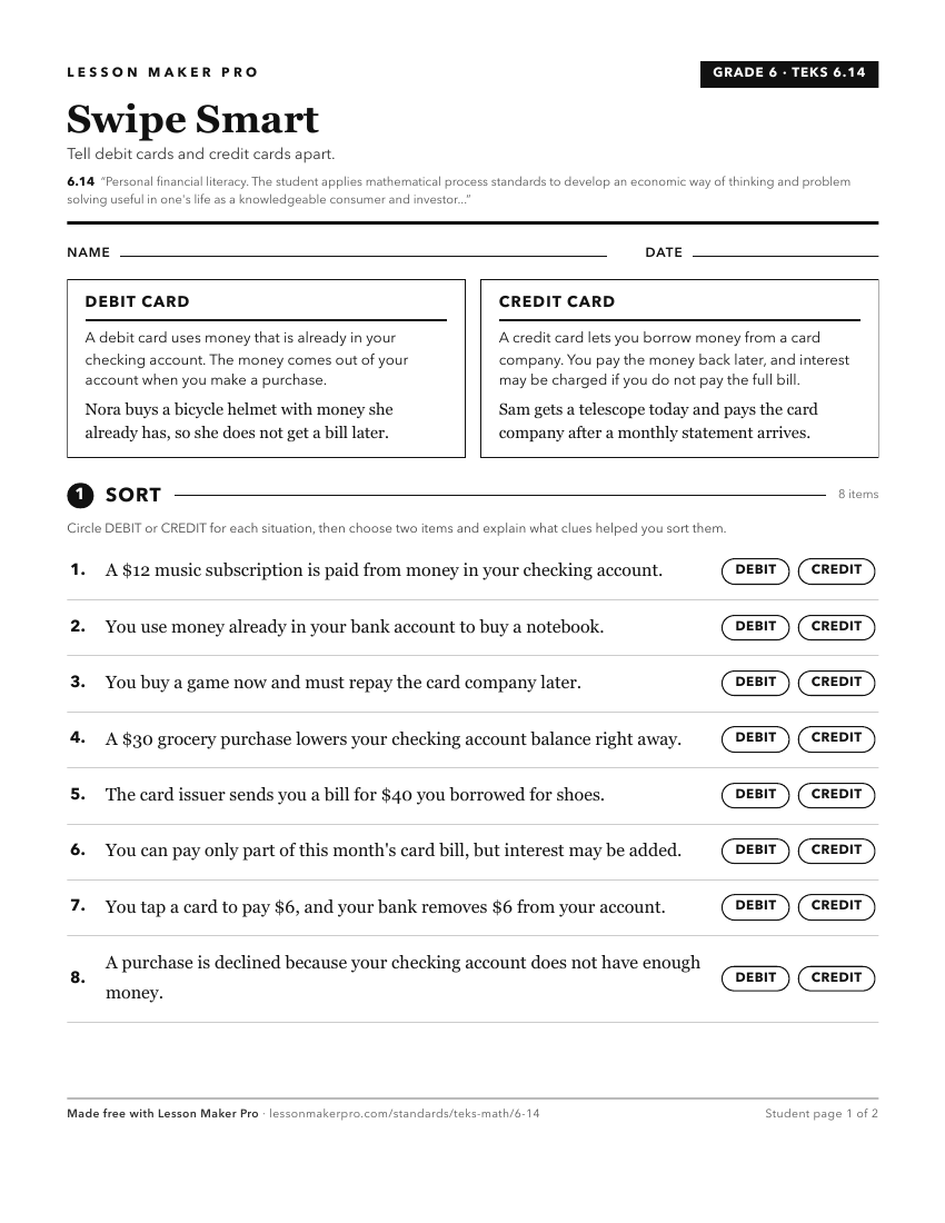 Preview of the 6.14 printable worksheet