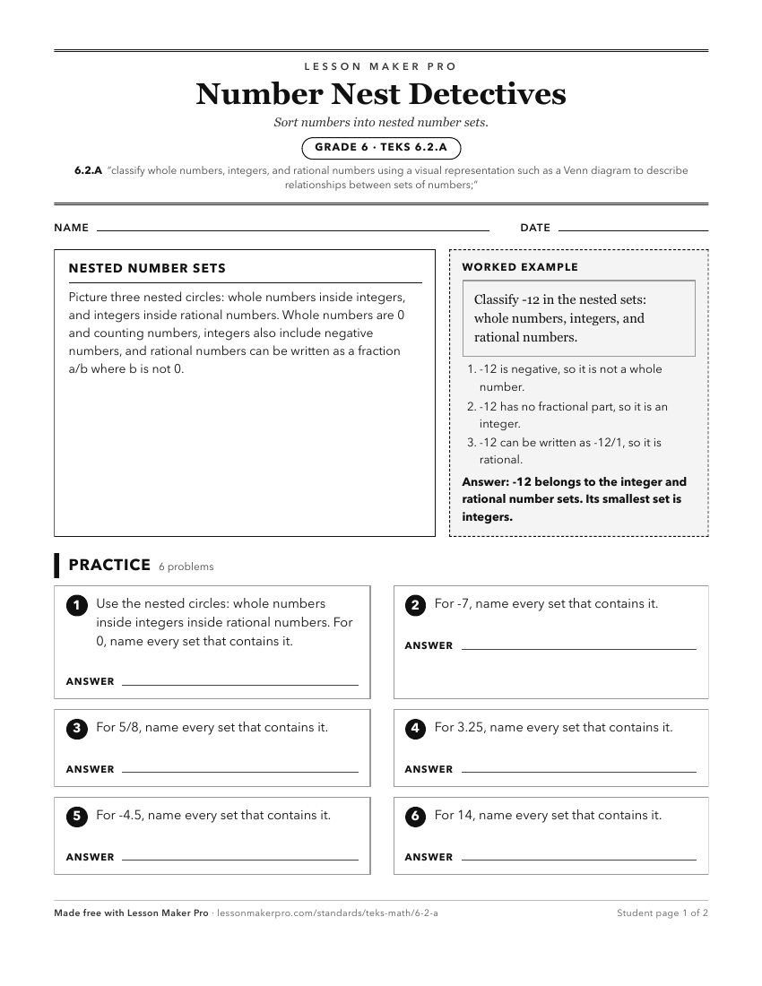 Preview of the 6.2.A printable worksheet