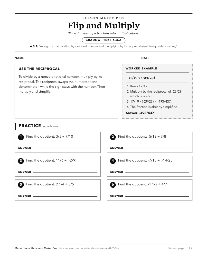 Preview of the 6.3.A printable worksheet