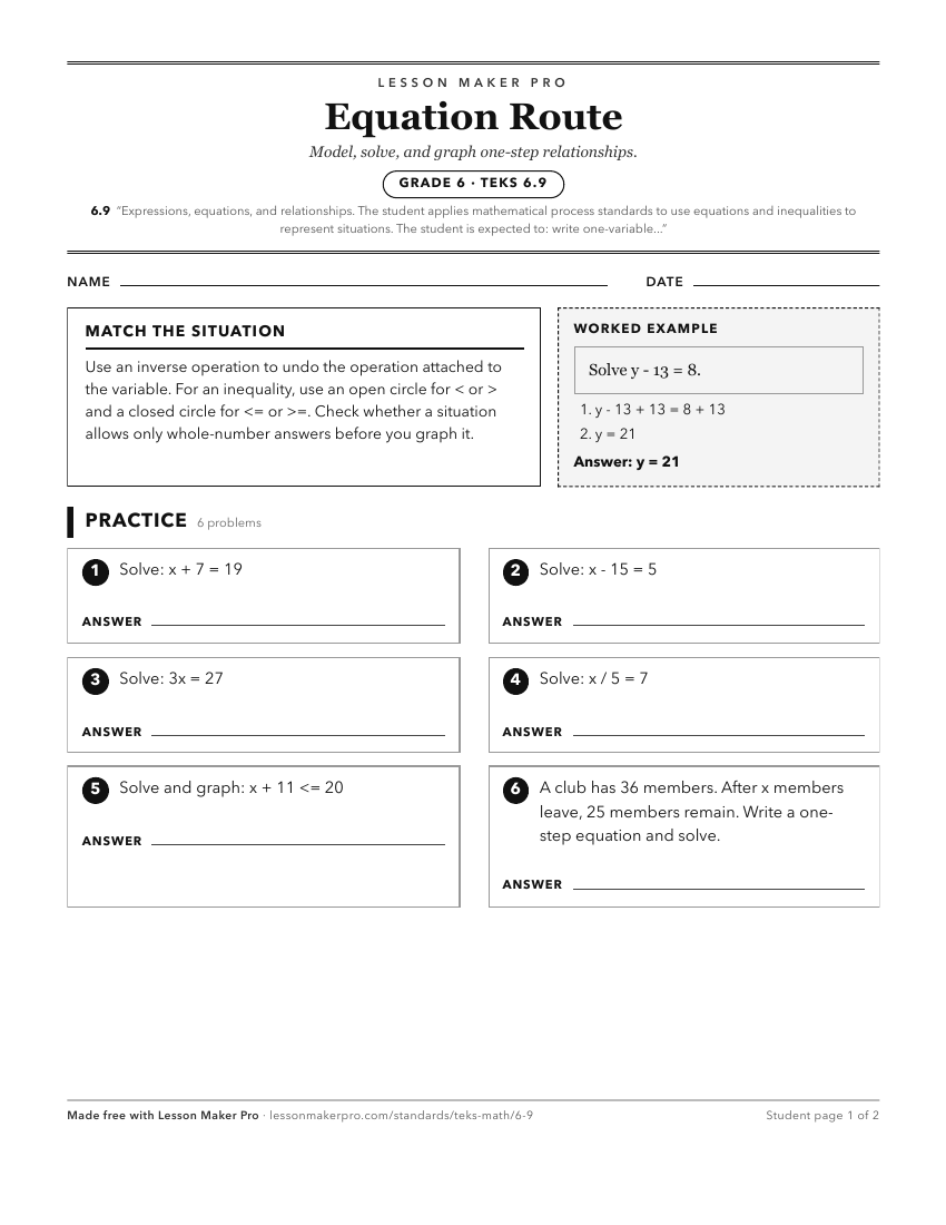 Preview of the 6.9 printable worksheet