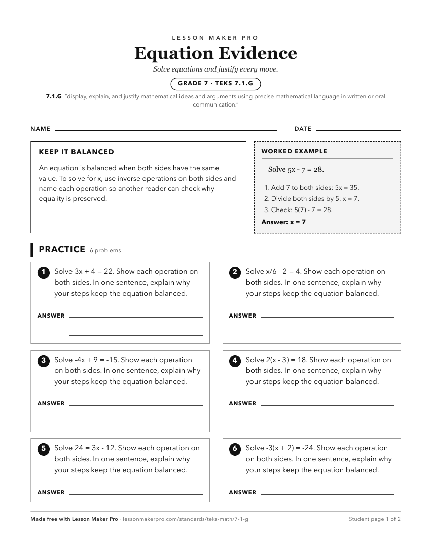 Preview of the 7.1.G printable worksheet