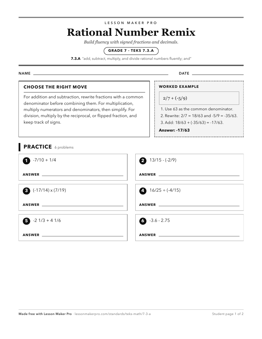 Preview of the 7.3.A printable worksheet