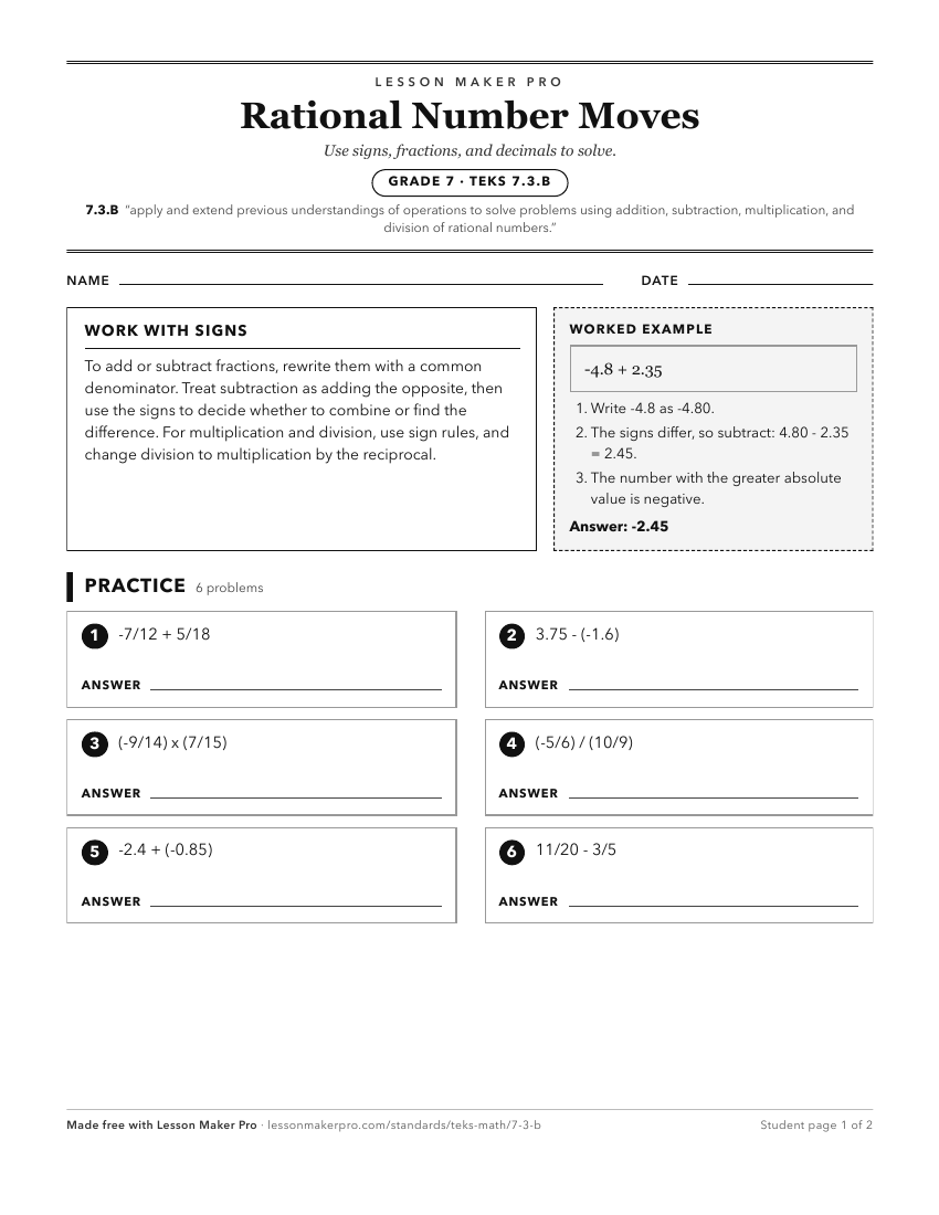 Preview of the 7.3.B printable worksheet