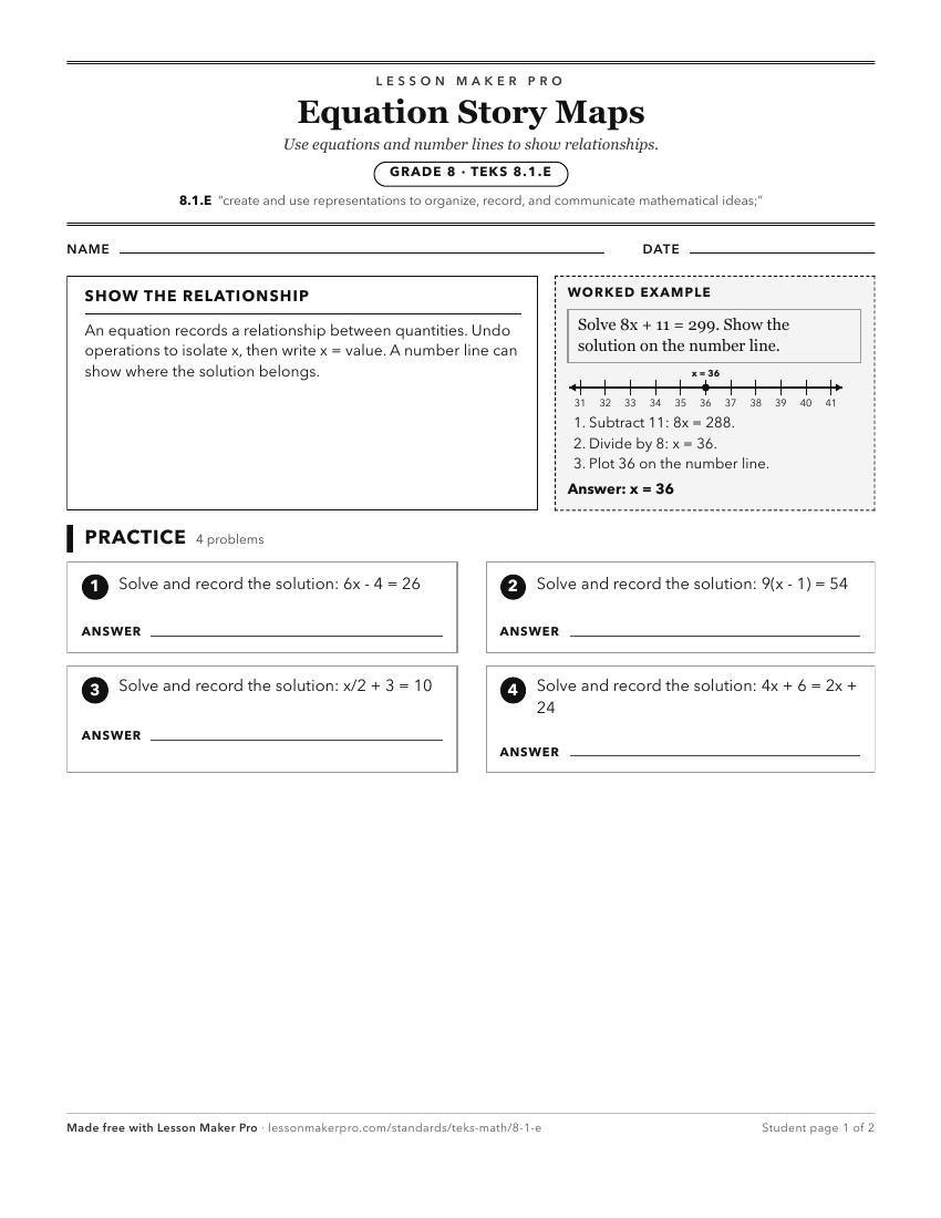 Preview of the 8.1.E printable worksheet