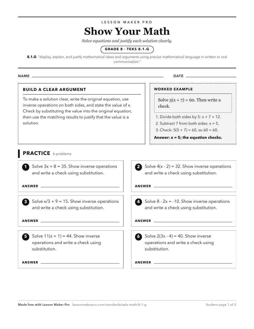 Preview of the 8.1.G printable worksheet