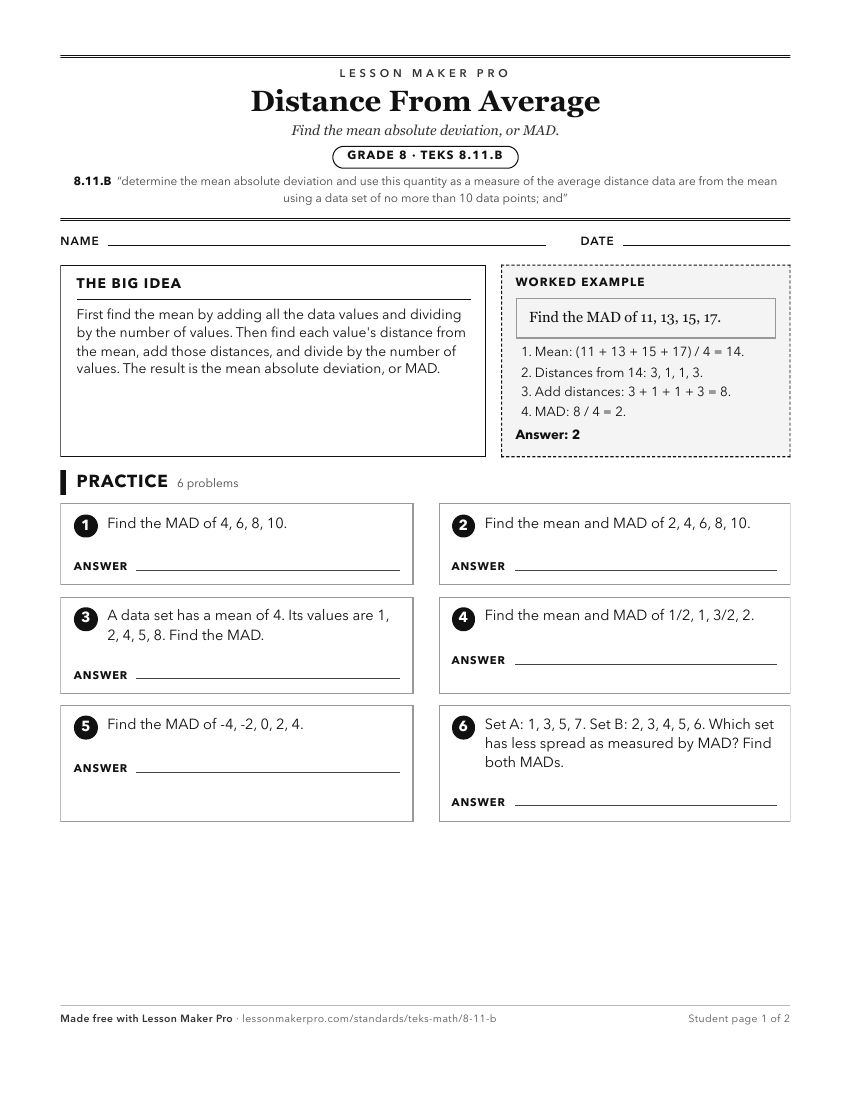 Preview of the 8.11.B printable worksheet
