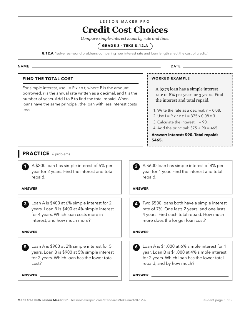 Preview of the 8.12.A printable worksheet