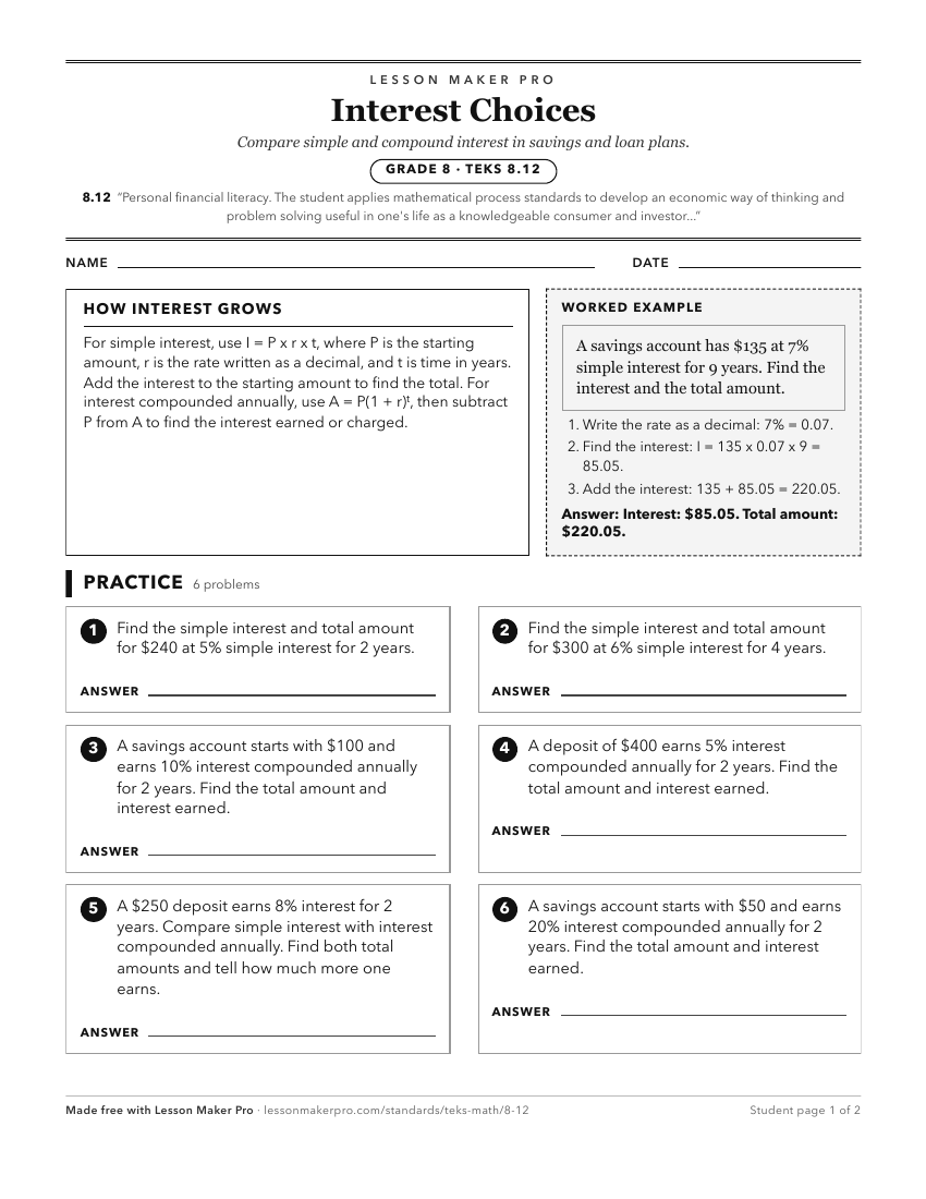Preview of the 8.12 printable worksheet