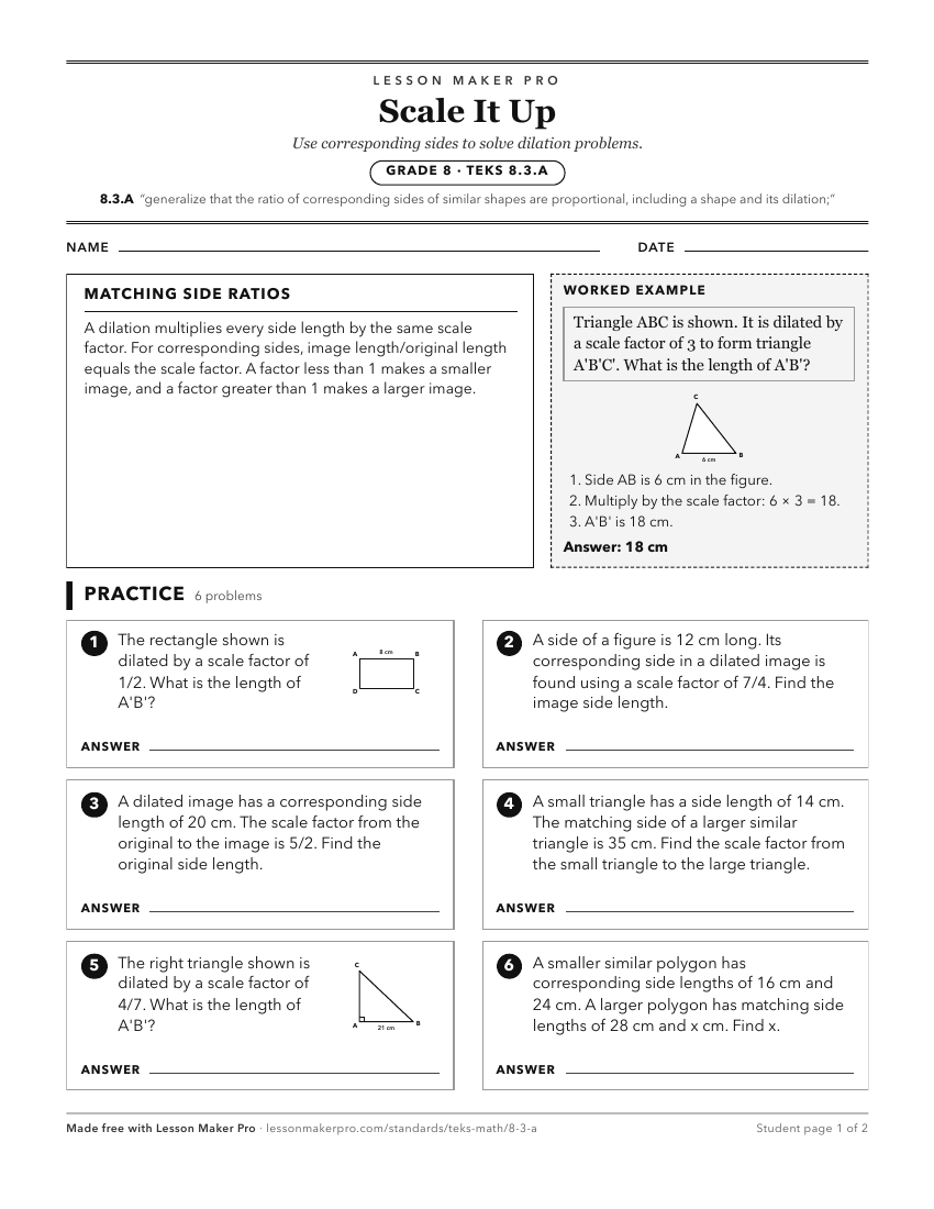 Preview of the 8.3.A printable worksheet