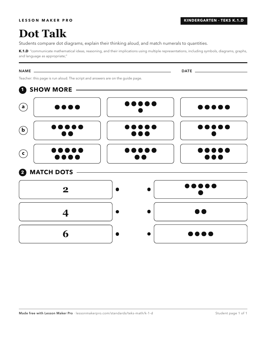 Preview of the K.1.D printable worksheet