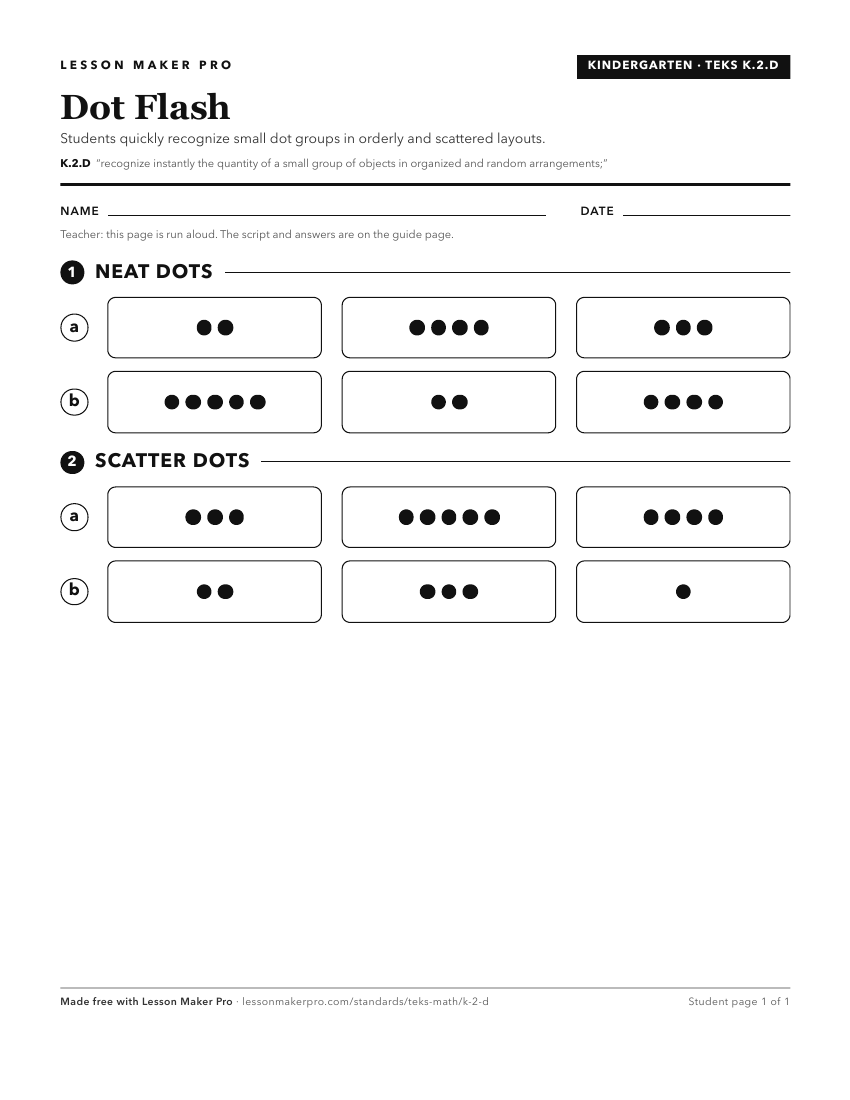 Preview of the K.2.D printable worksheet