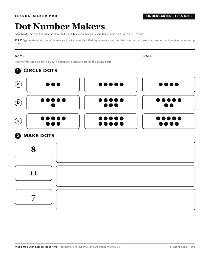 Preview of the K.2.E printable worksheet