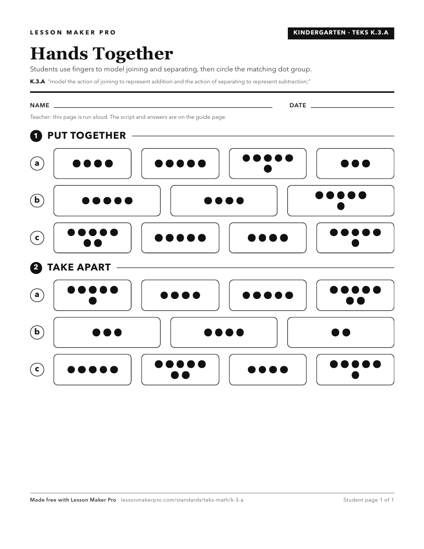 Preview of the K.3.A printable worksheet