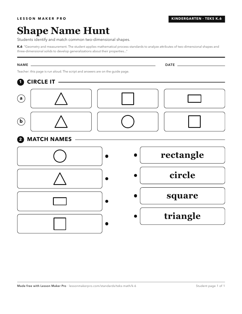 Preview of the K.6 printable worksheet