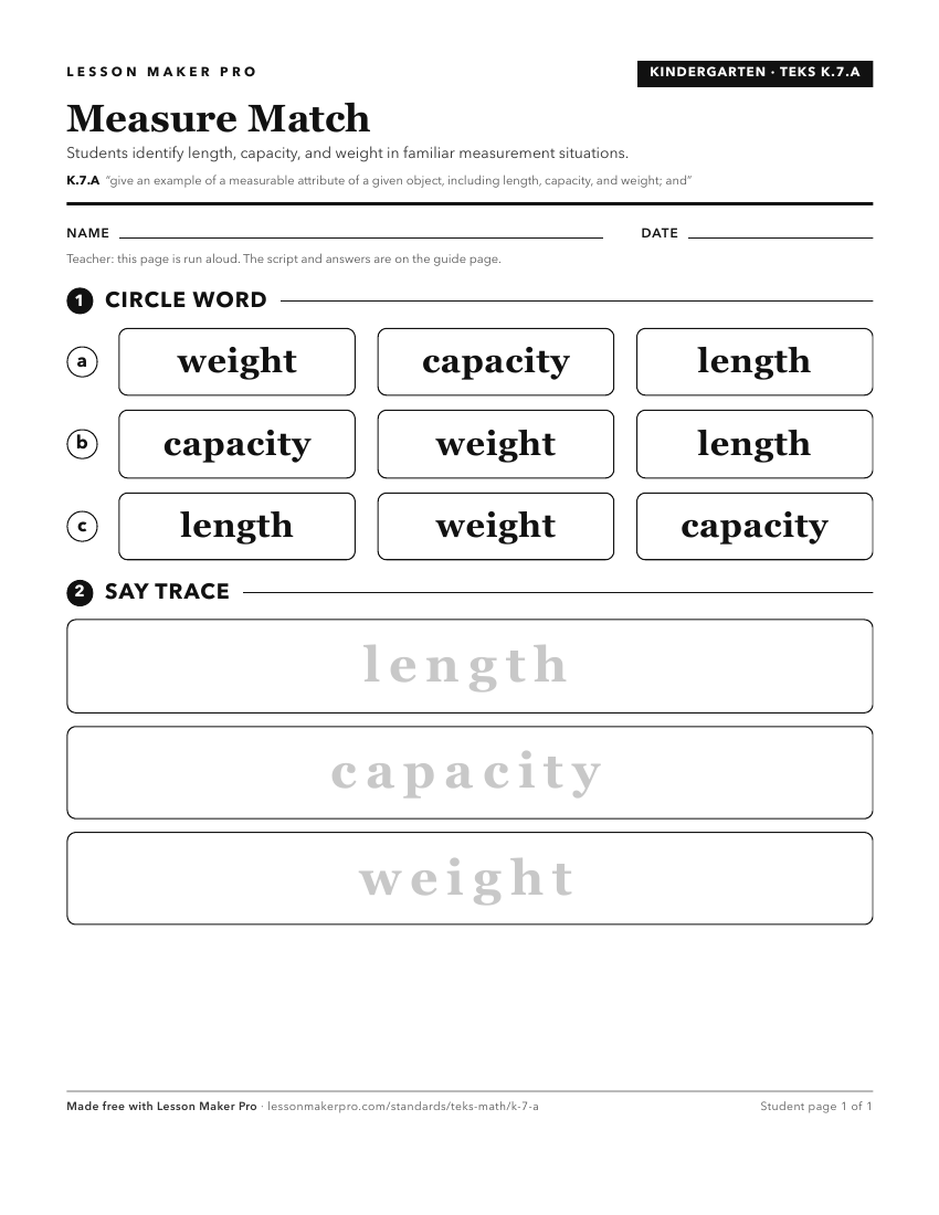 Preview of the K.7.A printable worksheet