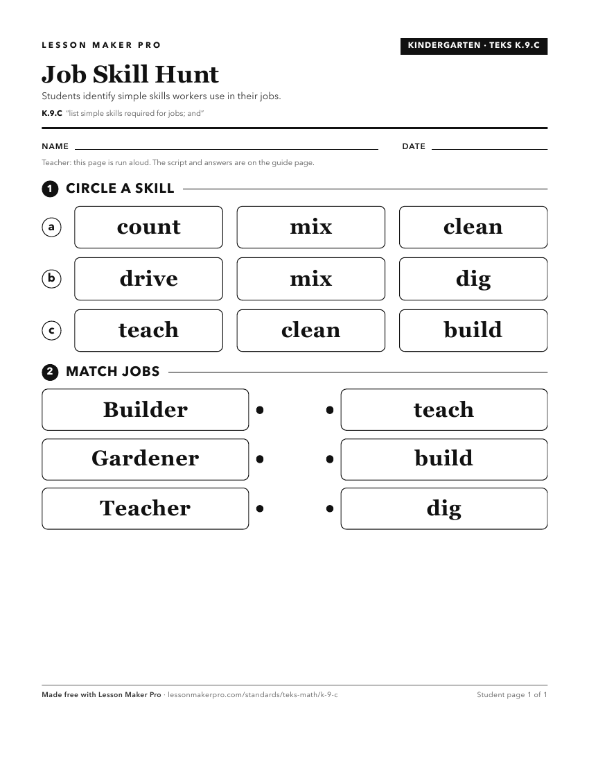 Preview of the K.9.C printable worksheet