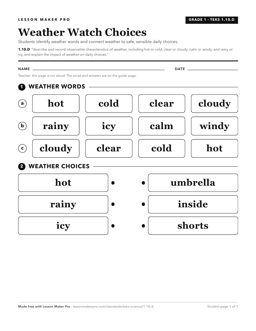 Preview of the 1.10.D printable worksheet