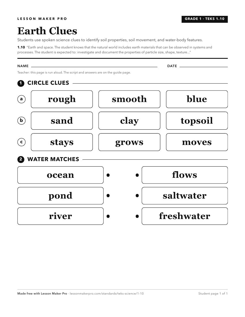 Preview of the 1.10 printable worksheet