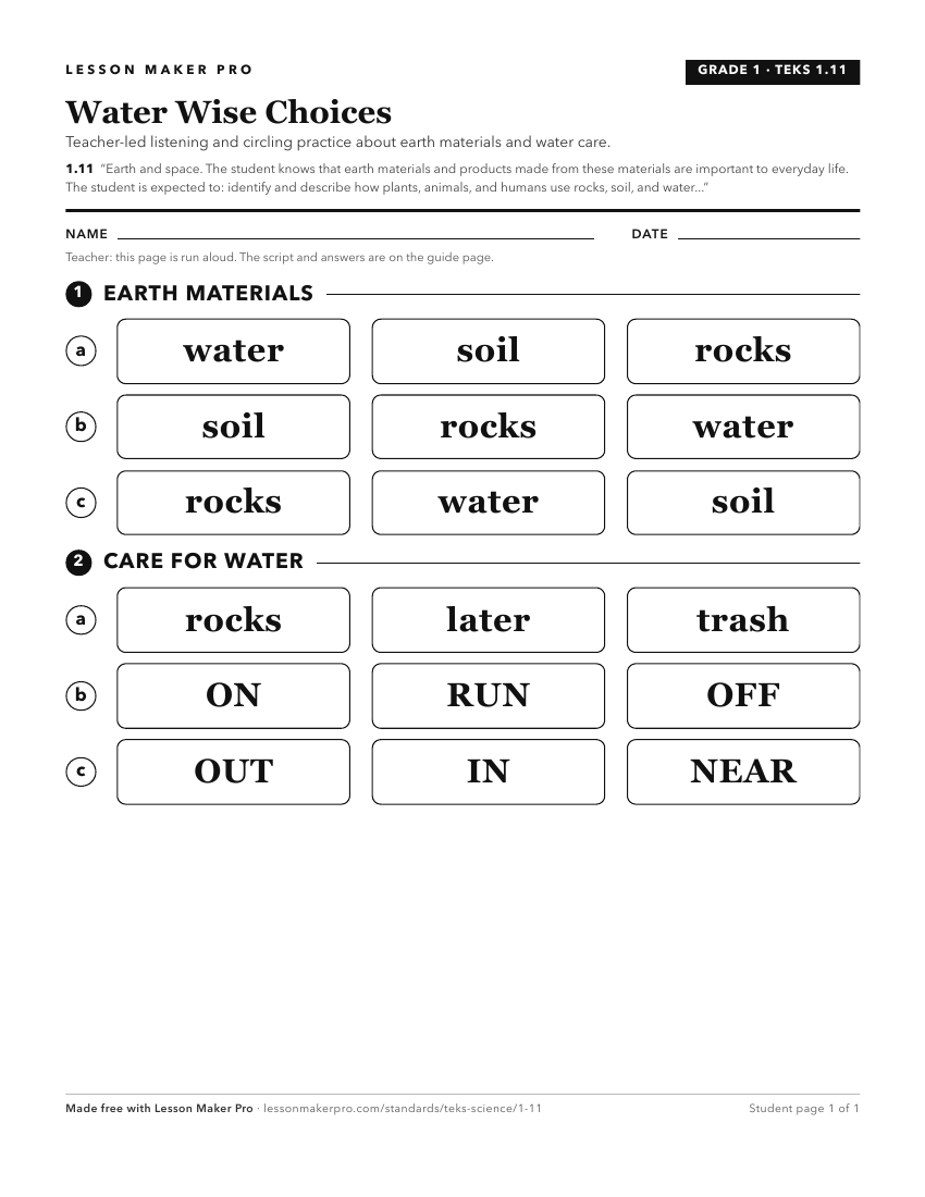 Preview of the 1.11 printable worksheet
