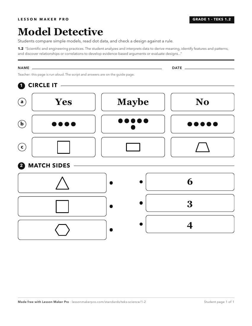 Preview of the 1.2 printable worksheet