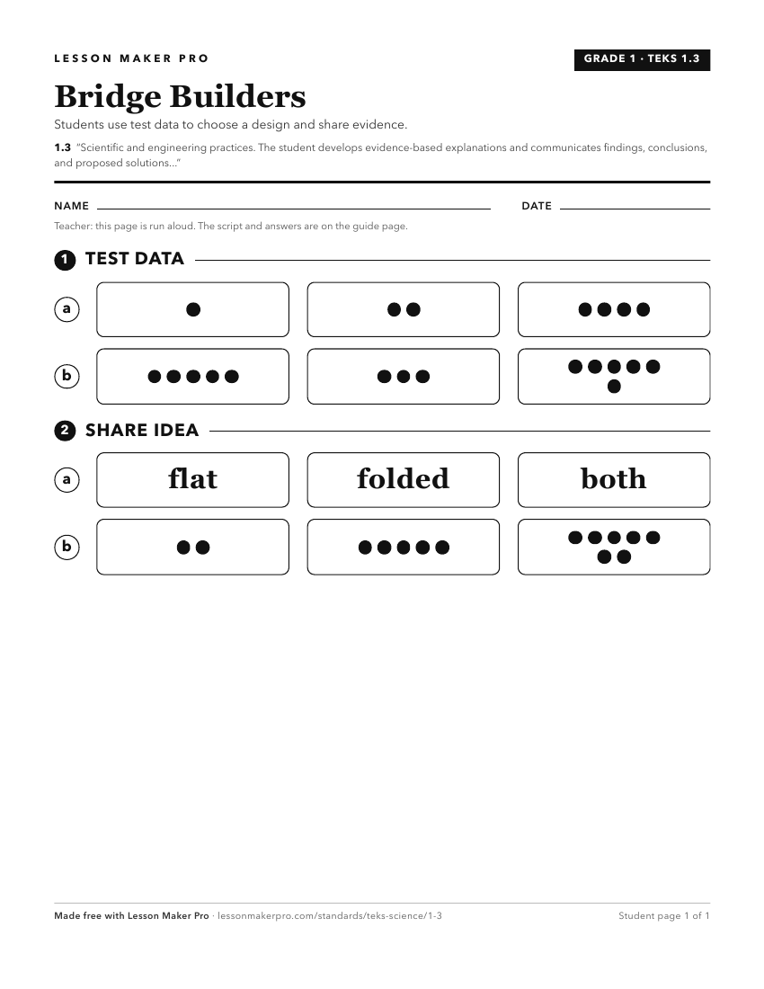 Preview of the 1.3 printable worksheet