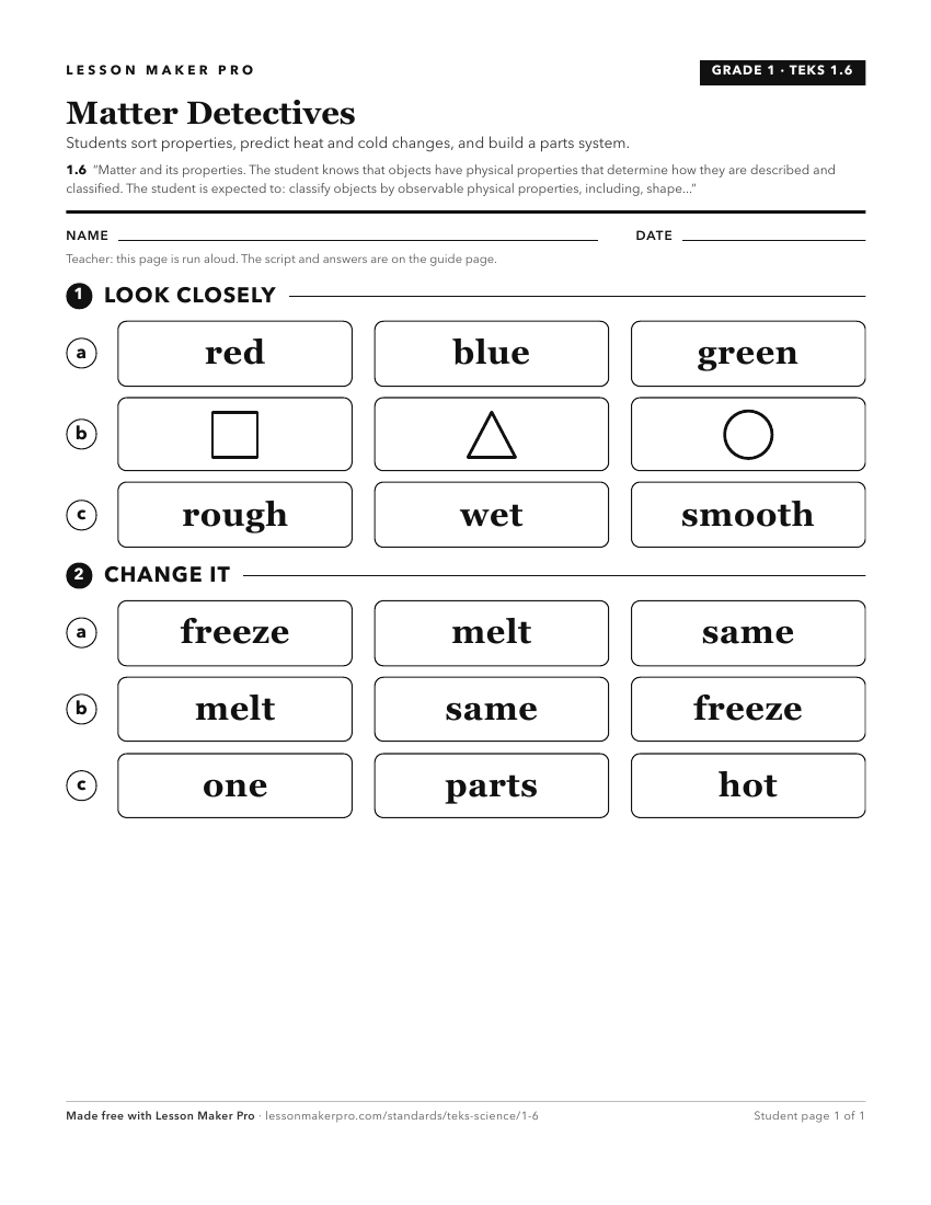 Preview of the 1.6 printable worksheet