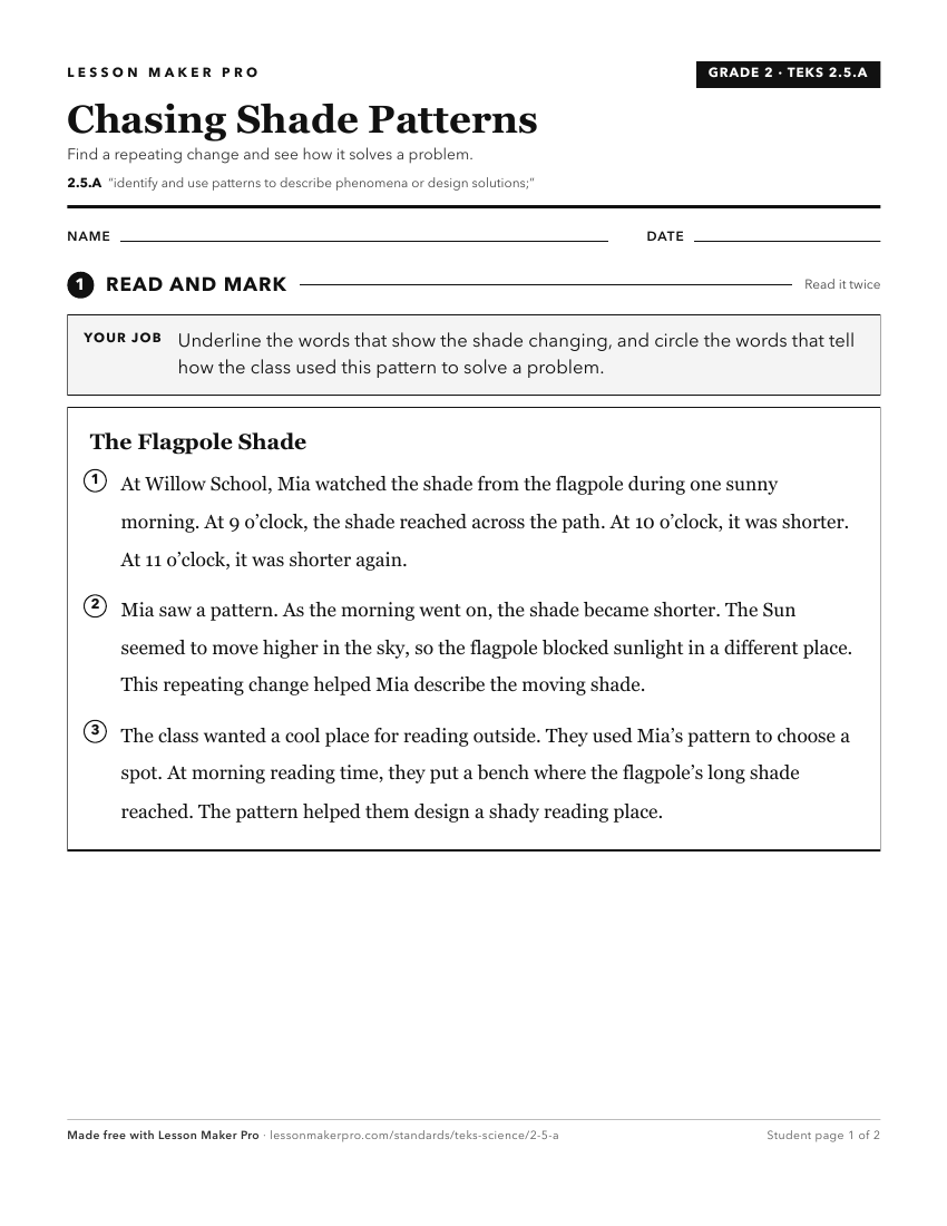 Preview of the 2.5.A printable worksheet