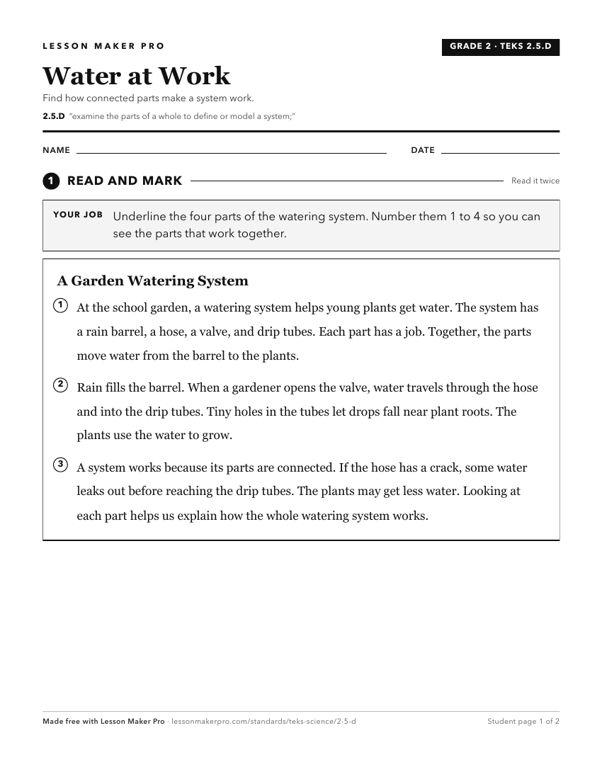 Preview of the 2.5.D printable worksheet