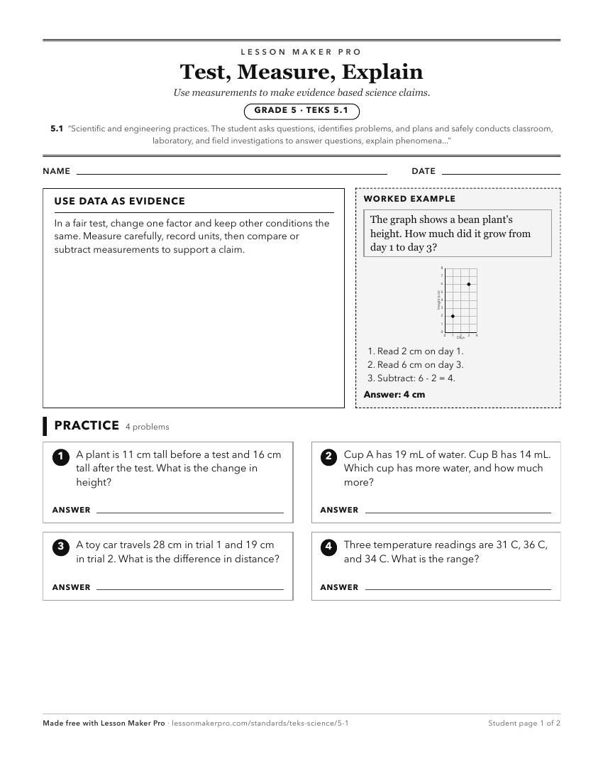 Preview of the 5.1 printable worksheet