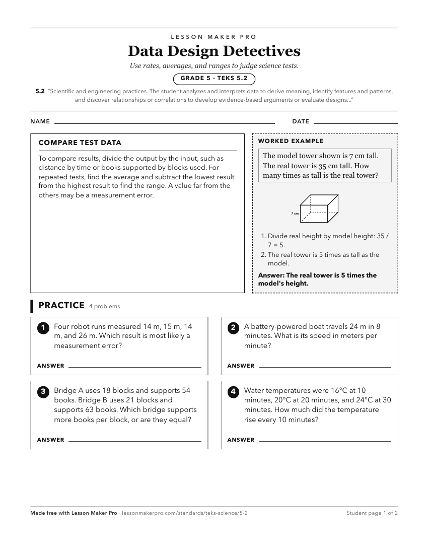 Preview of the 5.2 printable worksheet
